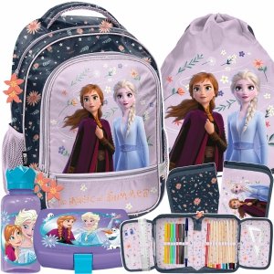 PLECAK KRAINA LODU SZKOLNY DO 1 KLASY ZESTAW 5w1 DLA DZIEWCZYNEK FROZEN