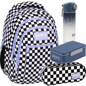 SZACHOWNICA PLECAK ZESTAW 4 el. MŁODZIEŻOWY BACKUP SZKOLNY FIOLET KRATKA