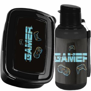 GAMING ZESTAW 2w1 BIDON ŚNIADANIÓWKA z PADEM DLA CHŁOPAKA DO SZKOŁY GAMING