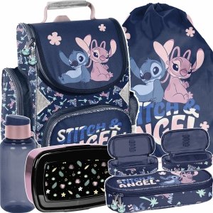 TORNISTER STITCH SZKOLNY DO KLAS 1-4 PODSTAWÓWKI KOMPLET 5ele. STICH i LILO