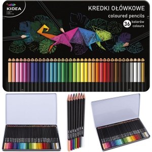 Kredki w Metalowym Pudełku 36 kolorów Kidea Ołówkowe [KTMP36KA] [KTMP36KA]