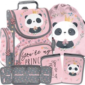 Szkolny Tornister zestaw Miś Panda Dziewczęcy Paso [BR-984-1]