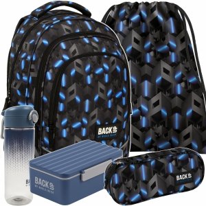 PLECAK KOMPLET 5 ele. BACKUP RIDDLE SZKOLNY ABSTRAKCJA 3D MŁODZIEŻOWY