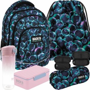 KOMPLET 5ele. BAŃKI PLECAK MŁODZIEŻOWY BACKUP SZKOLNY DZIEWCZĘCY BUBBLE