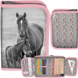 Piórnik z Koniem Dziewczęcy Szkolny z Wyposażeniem [PP20KO-001]