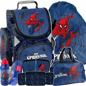 TORNISTER SPIDERMAN SZKOLNY DO 1 KLASY PODSTAWÓWKI DLA CHŁOPAKA KOMPLET 6w1