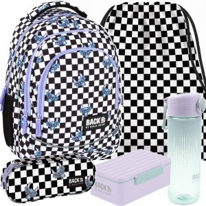 PLECAK BACKUP SZKOLNY MŁODZIEŻOWY 3 kom. SZACHOWNICA FUZZ KOMPLET 5elem.