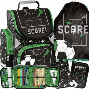 TORNISTER PIŁKARSKI SZKOLNY DLA CHŁOPAKA DO 1 KLASY KOMPLET 3el PIŁKA NOŻNA