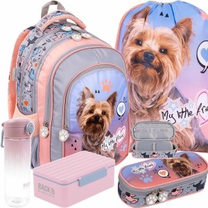 PIESEK YORK ZESTAW 5w1 MAJEWSKI DLA DZIEWCZYNEK PLECAK DO PODSTAWÓWKI