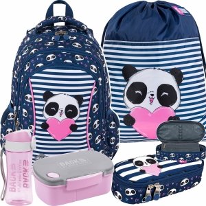 Plecak dla Uczennicy St.Right Majewski Panda zestaw 5w1 [BP26]