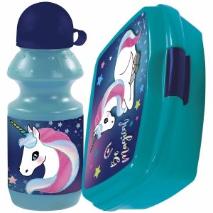 Jednorożec Bidon Śniadaniówka Unicorn Zestaw dla Dziewczynki do Szkoły