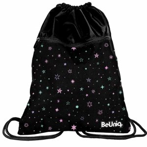 Gwiazdki Czarny Worek Plecak na Sznurkach na Obuwie BeUniq [BU23ZD-713]