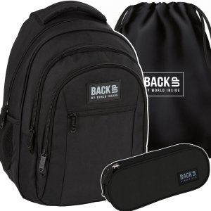 ZESTAW 3w1 PLECAK MŁODZIEŻOWY BACKUP SZKOLNY DERFORM 4 komorowy MODNY