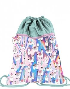 Duży Worek 2 Komorowy dla Dziewczynki z Lamą Holograficzny [PP19LA-713]