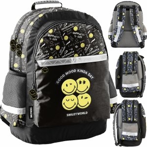 SMILEY PLECAK SZKOLNY DZIECIĘCY DO KLAS 1-4 TORNISTER PASO BUŹKI EMOTKI EMITIKONY