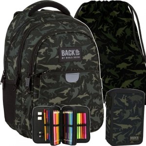 Plecak na Zajęcia Szkolne Backup z Dinozaurami zestaw 3w1 [PLB4P113]