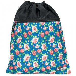 Worek na Gimnastykę Obuwie Młodzieżowy Niebieski w Kwiaty [17-713UV]