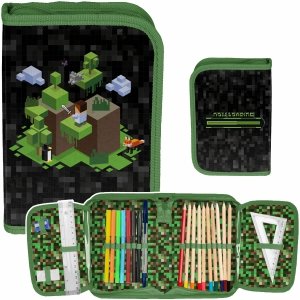 PIKSELE PIÓRNIK MINECRAFT Z WYPOSAŻENIEM SZKOLNY DLA CHŁOPAKA GAMER GAMING