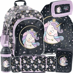 PLECAK SZKOLNY JEDNOROŻEC KOMPLET 5w1  DLA DZIEWCZYNKI DO PODSTAWÓWKI PASO