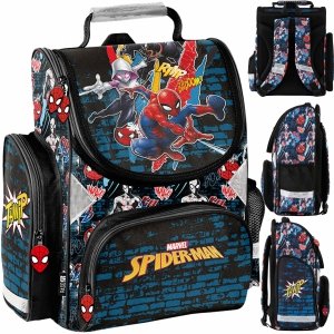 CZARNY Tornister SPIDERMAN Szkolny MARVEL do klas 1-4 do Podstawówki dla CHŁOPAKA