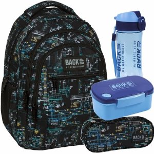 KOMPLET 4 elem PLECAK MŁODZIEŻOWY BACKUP DLA CHŁOPAKA SZKOLNY UKŁAD SCALONY