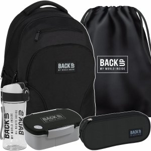 CZARNY KOMPLET 5w1 BACKUP PLECAK DUŻY SZKOLNY MŁODZIEŻOWY 3 KOM. CHLOPIĘCY