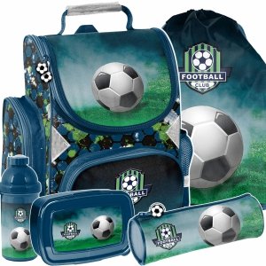 SZKOLNY TORNISTER PIŁKARSKI CHŁOPIĘCY ZESTAW 5w1 DO KLAS 1-4  PIŁKA NOŻNA