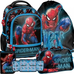 Zestaw 4w1 Plecak Spider-Man Marvel chłopięcy Paso [SP22CS-260]