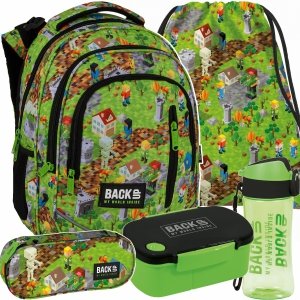 GAMING MINECRAFT PLECAK DLA CHŁOPAKA BACKUP DO PODSTAWÓWKI KOMPLET 5w1