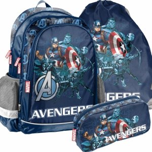 Praktyczny Niebieski Plecak Iron Man Szkolny Avengers [AV22KK-081]