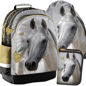 Koń na Plecaku Szkolnym dla Dziewczyny Zestaw Konie [PP19H-116]