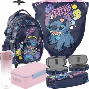 STITCH PLECAK NA KÓŁKACH ZESTAW 5w1 SZKOLNY DLA DZIEWCZYNEK STICH
