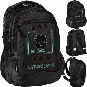 CYBERHACK PLECAK MŁODZIEŻOWY SZKOLNY CZARNY BeUniq 4 KOMOROWY
