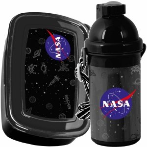 Śniadaniówka Bidon NASA Czarny dla Chłopaka Zestaw [PP21NN-3021]