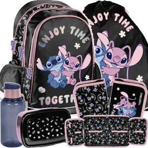 PLECAK STICH SZKOLNY DLA DZIEWCZYNY DO 1 KLASY STITCH i LILO ZESTAW 5w1