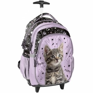 PLECAK z KOTKIEM NA KÓŁKACH DO SZKOŁY PODSTAWOWEJ DO 1 KLASY KOTEK CATS