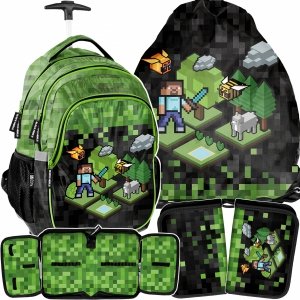 Paso Minecraft Szkolny Plecak na Kółkach dla chłopaków [PP23XL-997]