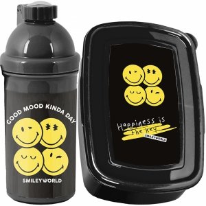 SMILEY BIDON ŚNIADANIÓWKA EMOTKI ZESTAW ŚNIADANIOWY EMITIKONY BUŹKI DO SZKOŁY PASO