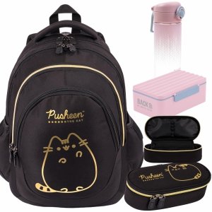 PUSHEEN GOLD KOMPLET 4 ele. MAJEWSKI DLA DZIEWCZYNY PLECAK KOT KOTKI