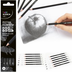 Ołówek z węglem 6 szt Kidea Artystyczny Zestaw do Rysowania [ZOW6KA]