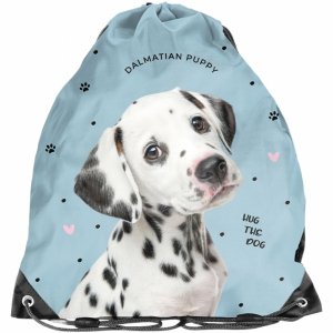 WOREK Z PIESKIEM DALMATYŃCZYK NA OBUWIE WF KAPCIE BUTY DLA DZIEWCZYNY DOG