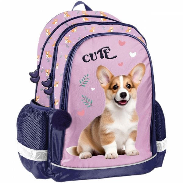 PLECAK SZKOLNY PIESEK DLA UCZENNIC DZIEWCZĘCY DO PODSTAWÓWKI Z PIESKIEM DOG