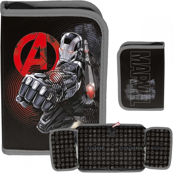 Piórnik Avengers Chłopięcy Szkolny Czarny Iron Man [AV22TT-P001BW]