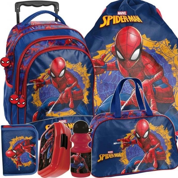 Plecak na Kółkach do Szkoły Spiderman Mega Zestaw [SPU-300]