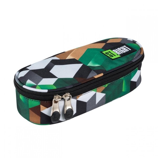 Zielony Plecak St.Right Młodzieżowy Szkolny Chłopięcy GREEN 3D BLOCKS [BP4]