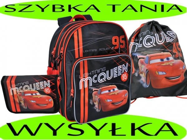 Plecak Szkolny Zestaw z Autem Cars Zygzak McQueen Daa-162
