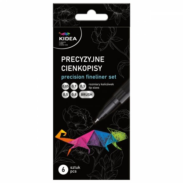  ZESTAW PRECYZYJNYCH CIENKOPISÓW 6 SZT. KIDEA CIENKOPIS