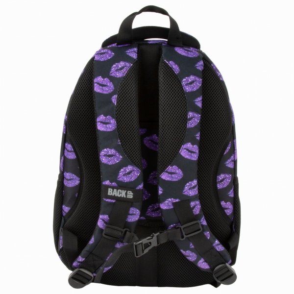 BACKUP PLECAK SZKOLNY MŁODZIEŻOWY DZIEWCZĘCY GLITTER KISS KOMPLET 5w1 USTA