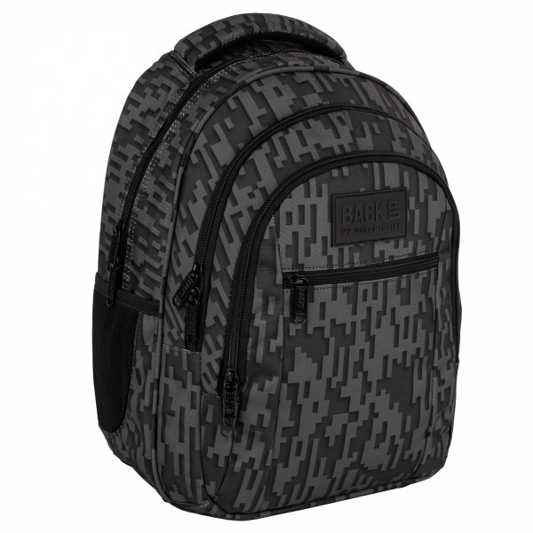 CZARNY PLECAK MŁODZIEŻOWY BACKUP SZKOLNY DERFORM 4 komorowy KOMPLET 5w1