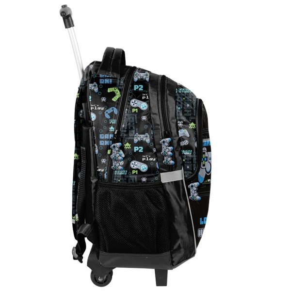 PLECAK NA KÓŁKACH SZKOLNY GAMEPAD GAMER GAMING DO 1 KLASY GRY KOMPLET 3w1